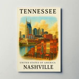 Tennessee, Nashville Signature Series Vintage Travel Poster - Picture 1 of 26