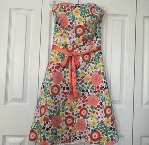 Vestido Spence Talla 6 Sin Tirantes Floral Cinta Corbata Puff Princesa Impresionante Colorido - Imagen 1 de 15