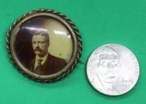 Small Celluloid Lapel Pin of Theodore Roosevelt - Picture 1 of 3
