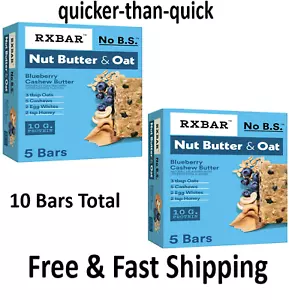 RXBAR Nut Butter And Oat Blueberry Cashew Butter Protein Bars, 9.7 oz, 10 Count. - Picture 1 of 1