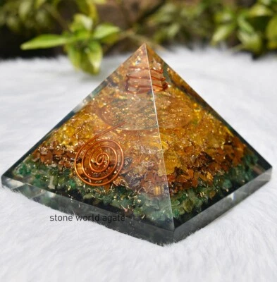 Orgone Pyramid Wealth and Abundance Orgonite Pyramid Emf Protection For Gift - Image 1 of 4