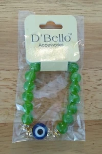 D'Bello Accessories Green Beaded Evil Eye Costume Bracelet-NEW - Picture 1 of 2