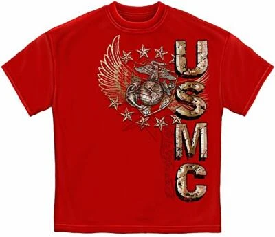 Camiseta Patriótica United States Marine Corps USMC Pride Duty Honor Stars THM2066 - Imagem 1 de 3