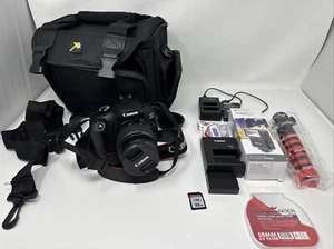 Canon EOS 4000D w/ 18-55mm Zoom Lens Case Flash & Accessories - Picture 1 of 19