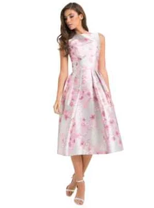 Vestido Chi Chi Chi London Raquel Floral Midi Sin Mangas Talla UK10 EUR38 US6 - Imagen 1 de 4