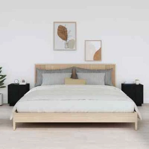 Bedside Cabinets 2 pcs Black 40x34x45 cm Solid Wood Pine vidaXL - Picture 1 of 10