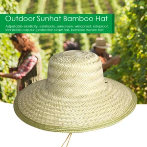 Outdoor Sunhat Bamboo Hat Coolie Hat Fishing Hat Straw Hat Bamboo Woven Hat - Picture 1 of 10