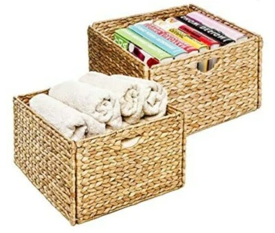 Juego de canastas de cubos de almacenamiento de jacinto de agua Seville Classics (paquete de 2), 13,25 x 13,25" Foto 1 de 2