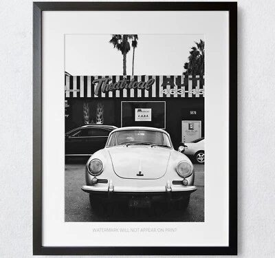 Old Silver Porsche 911 Vintage Retro Car Photos Premium Art Print - Image 1 of 3