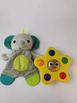 Bright Starts Snuggle Teethe Bpa-Free Crinkle Teething Plush Elephant & Star  - Image 1 of 4