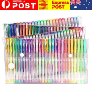 100Pcs Glitter Gel Pens Metallic Neon Ink Craft Kids Adult Colouring Draw NEW - Picture 1 of 10