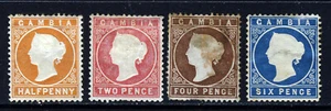 GAMBIA Queen Victoria 1880-81 Wmk Crown CC SG 18A to 15B MINT & VFU - Picture 1 of 2