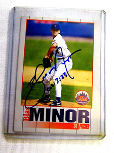 Signed Autographed Blas Minor Baseball Card (New York Mets) 1995 Kahns #34