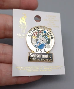 Prendedor de solapa de metal patrocinador oficial sensormatic de colección de los Juegos Olímpicos de Atlanta 1996 - Imagen 1 de 2