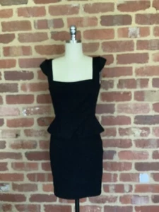 COOPER ST PEPLEM SHORT LADIES LITTLE BLACK DRESS SIZE 6 WEAR POLY VISC - Picture 1 of 7