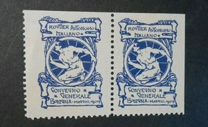 ITALIA Erinnofili 1909 BOLOGNA Rovtier Autonomo Convegno ,1 Vignetta x 2  MNH** - Imagen 1 de 1