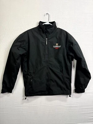 Guinness Jacket Mens S Black Fleece Lined Spellout Long Sleeve Pockets Full Zip - Image 1 of 4