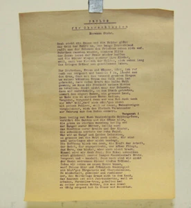 orig. Dokument 1921 Gedicht Hermann Stehr Prolog für Oberschlesien - Picture 1 of 3
