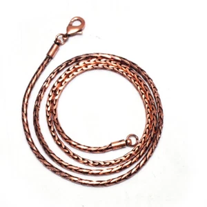 Pure Copper Chain Lobster Clasp Wheat Copper Chain Handmade Necklace Chain C-06 - Picture 1 of 11