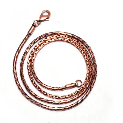 Pure Copper Chain Lobster Clasp Wheat Copper Chain Handmade Necklace Chain C-06 - Image 1 of 4