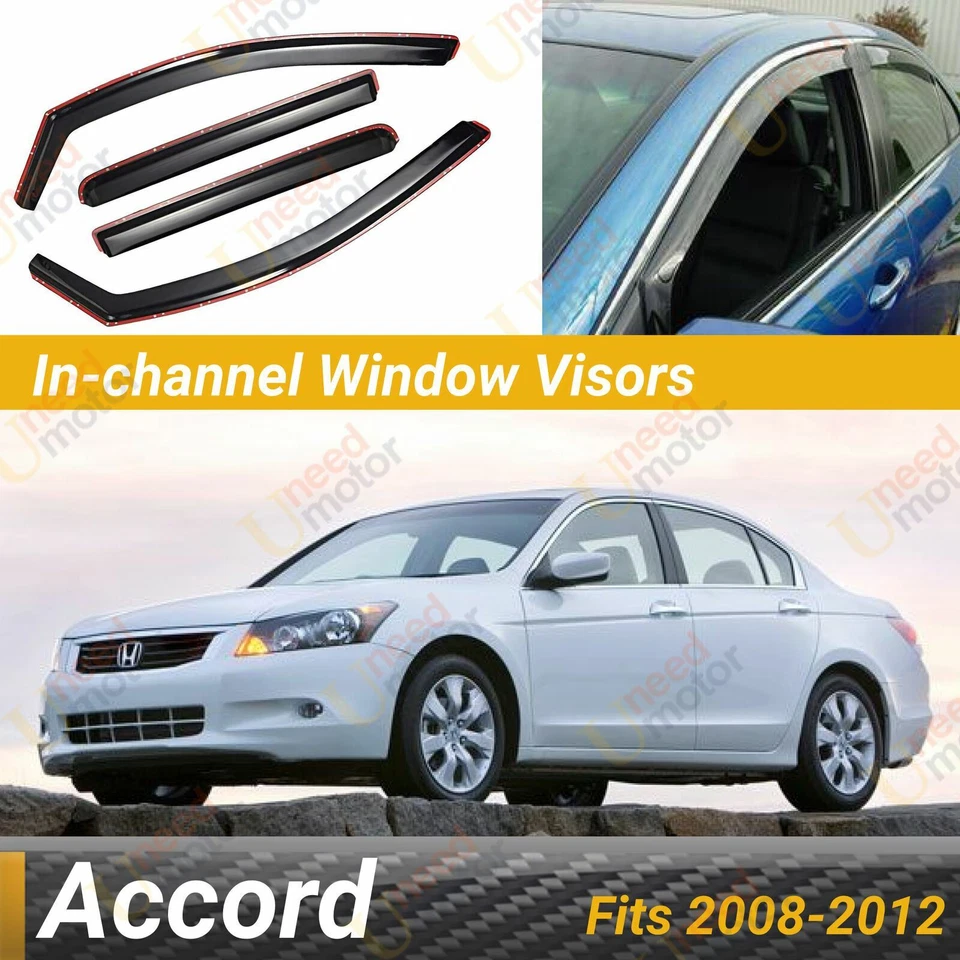 Deflectores protectores de lluvia visera ventana ventilación canal para Honda Accord 2008-2012 Foto 1 de 4