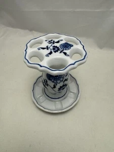 Blue Danube Tooth Brush Holder Vintage Porcelain Japan Blue White Onion - Picture 1 of 8