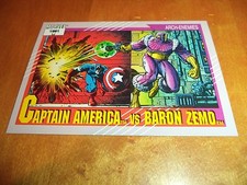 Captain America vs. Baron Zemo 99 1991 Marvel Universe Series 2 Impel Base Card