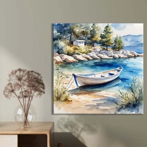 Oil Painting Boat & Sea Limited Edition High Quality Home Decor Australian Made - Picture 1 of 3