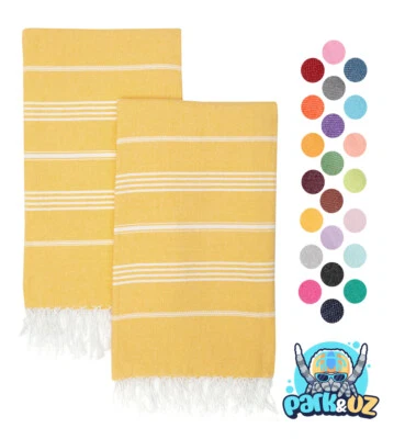 Paquete de 2 toallas de playa Park & Oz Turkish Peshtemal extra grandes y ligeras Foto 1 de 4