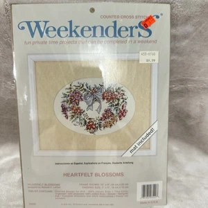 JCA Weekenders Counted Cross Stitch Kit Heartfelt Blossoms 03522 Herz Blumen - Bild 1 von 2