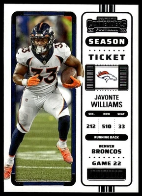 2022 Panini Contenders Javonte Williams #31 - Image 1 of 2