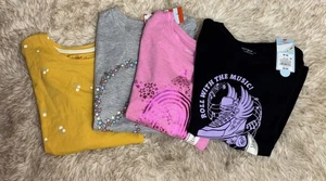 T-shirt manica lunga bambina Cat & Jack lotto 4 pezzi M nuove con etichetta - Foto 1 di 7