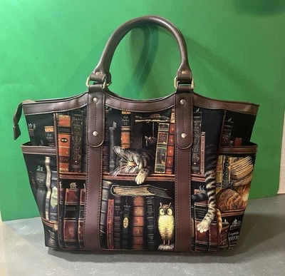 Bolso de Mano Grande Charles Wysocki “Classic Tails” Bradford Exchange Cats Library  Foto 1 de 4