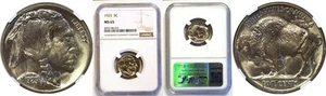 1923 5C Buffalo Nickel NGC MS-65 - Picture 1 of 3