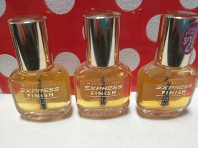 Lot of 3 Maybelline Express Finish Fast Dry Nail Enamel #905 CLEAR Rare NOS - Image 1 of 3