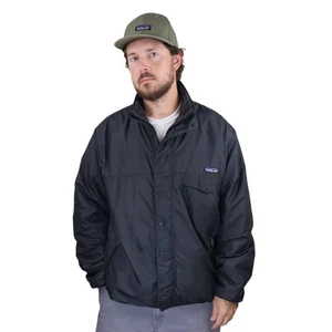 Vtg 90s Patagonia Deep Pile Reversible Glissade Jacket Mens XL Black Gray Fleece - Picture 1 of 22