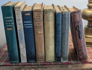Antique Books Bundle Lot of 8 Old Bookshelf Decor Staging Props Crafts  - Picture 1 of 24