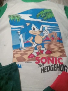 Sonic The Hedgehog Pyjama Set Jungen Gr. 6 Kurzarm & Hose Vintage 1992 Neu - Bild 1 von 7