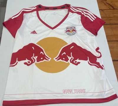 Camiseta Adidas Auténtica MLS Equipo New York Red Bulls Blanca Talla 2XL, Envío Gratis Foto 1 de 4