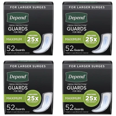 Комплект из 4 зависимых для мужчин предохранителей, максимальная защита/впитывающая способность, 208 CT совершенно новый - Изображение 1 из 4