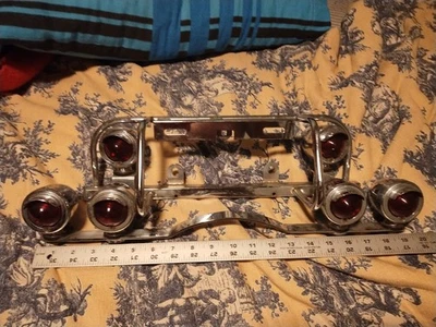 Barra de luces traseras Early Harley Davidson cabeza de pala cabeza panorámica W6 luces de bala de vidrio Foto 1 de 4