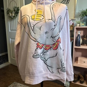 Disney Dumbo Pink Hoodie Sz Large With Pockets - Picture 1 of 6