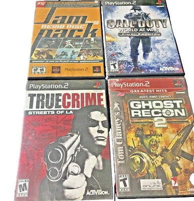 set of 4 Ps2 PlayStation 2 Games: True Crime, Ghost Recon 2, Jamp Pack - Image 1 of 4