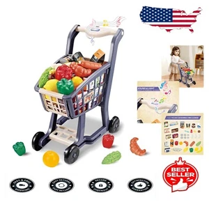 Big Size Shopping Cart Toy for Toddlers with Light Effects & Food Accessories - Picture 1 of 9