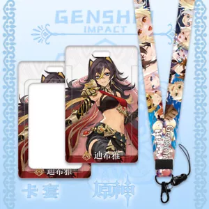 Genshin Impact Holder Bus Subway Lanyard Cosplay Student Anime Card Case #22 - Picture 1 of 3