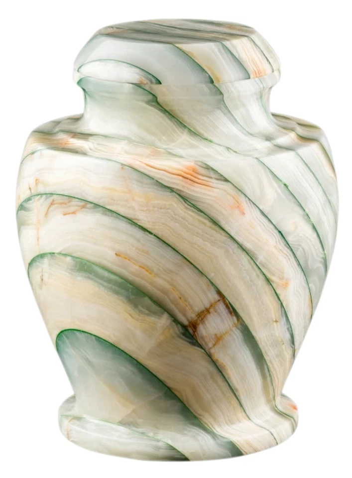 Large/Adult 220 Cubic Inch Green Carpel Onyx Funeral Cremation Urn for Ashes