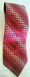 Perry Ellis Portfolio Diamond Striped Tie Mixed Red Gray White Colors - Picture 1 of 4