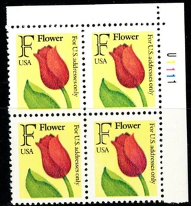 F Flower Tulip Plate Block of 4 PL U1111 MNH Scott's 2517 Upper Right Position - Picture 1 of 2