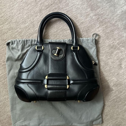 Borsa a mano Alexander McQueen in pelle nera da donna autentica con dust bag
