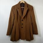 Peruvian Connection Jacket Coat Womens Size 8 Brown Alpaca Wool Pea Coat Cozy